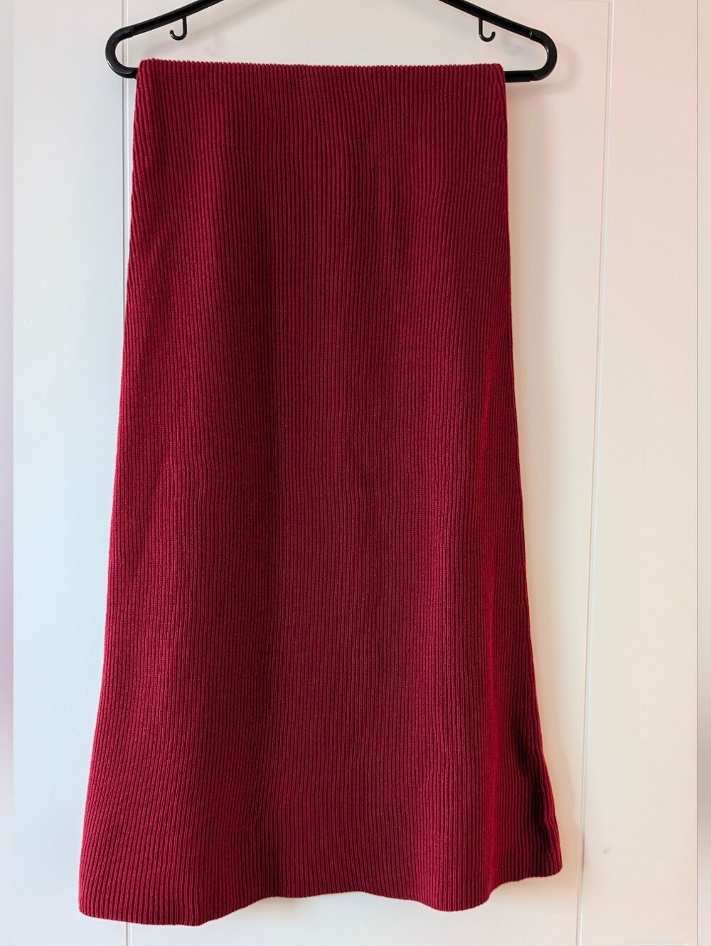 Sezane Naelle Midi Skirt, Merino Wool, Deep Red, Size S, NWT - Picture 3 of 5